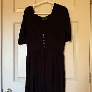 Asos Black short Sleeve Long Dress